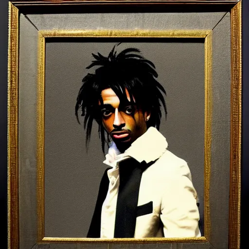 Image similar to a portrait of Playboi Carti in the style of Francisco Goya, dark, creepy, high contrast, nihilistic