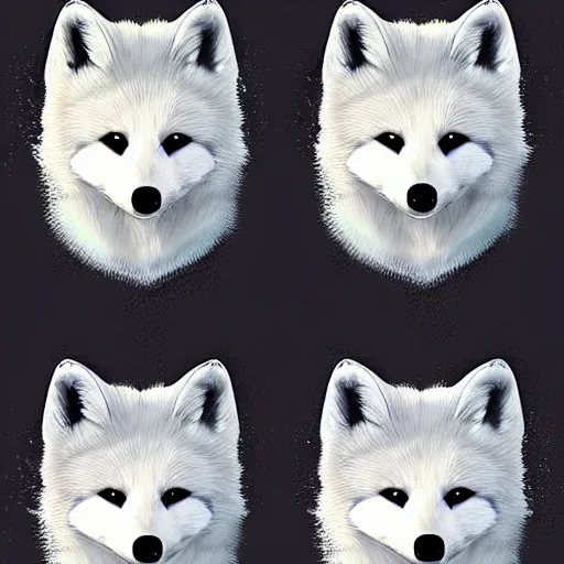 Image similar to portrait of a polar fox, Digital Art