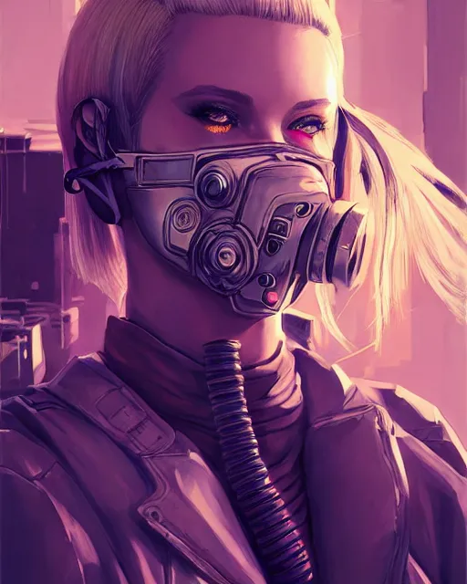 blonde female rouge assassin, wearing cyberpunk, Stable Diffusion