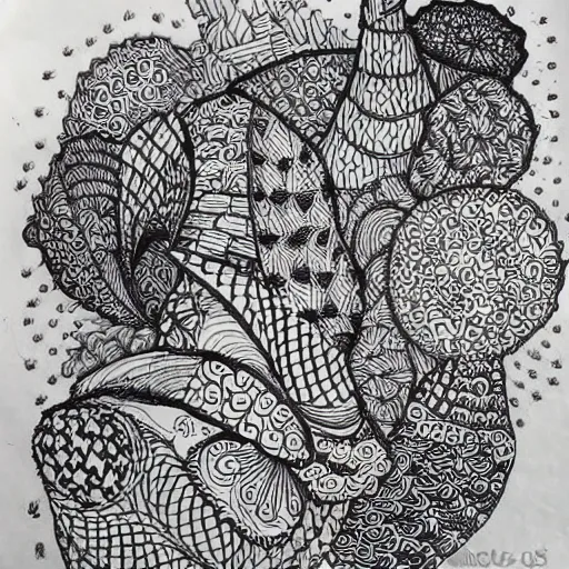 Prompt: garden, zentangle art, ink illustration, very beautiful masterpiece, stunning, georgeous, award-winning - n 6