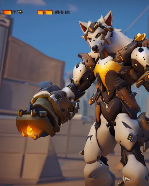 Prompt: wolf anthropomorphic playable hero character in overwatch