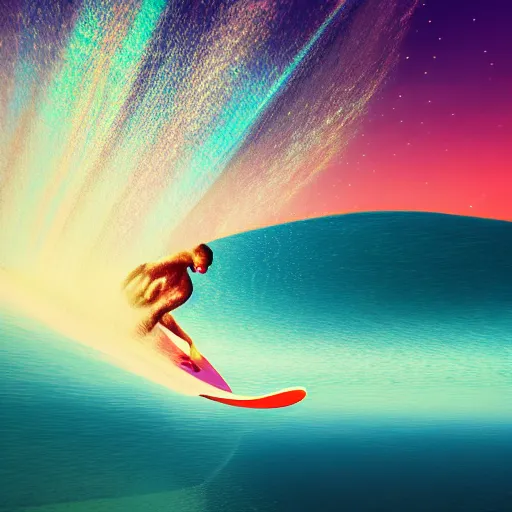 Image similar to psychedelic surfing, octane render, 8k, ultra detailed