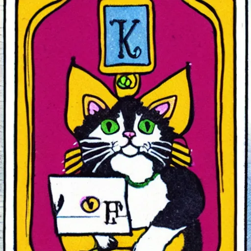 Image similar to kitten tarot card