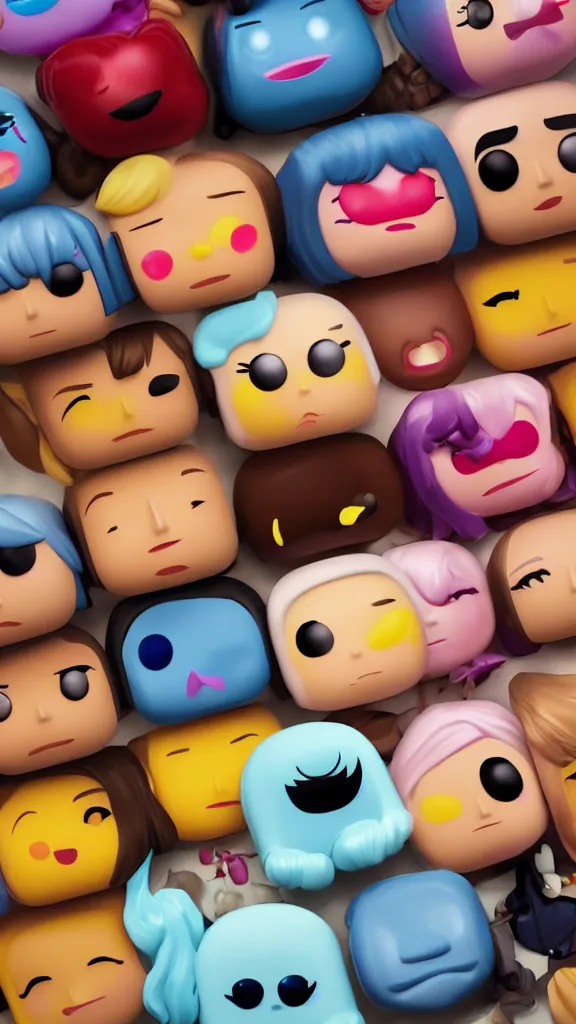 Image similar to sweet lady Funko Pop emoji portrait cinematic lighting