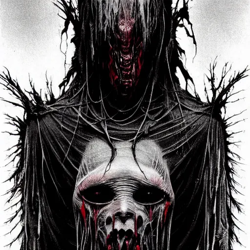 Image similar to a strange eerie scary cautious shy mutated creature with translucent shimmering skin in an eerie uncanny hell, horror, concept art, detailed, award - winning, cinematic, by emil melmoth, by tsutomu nihei, by wayne barlowe