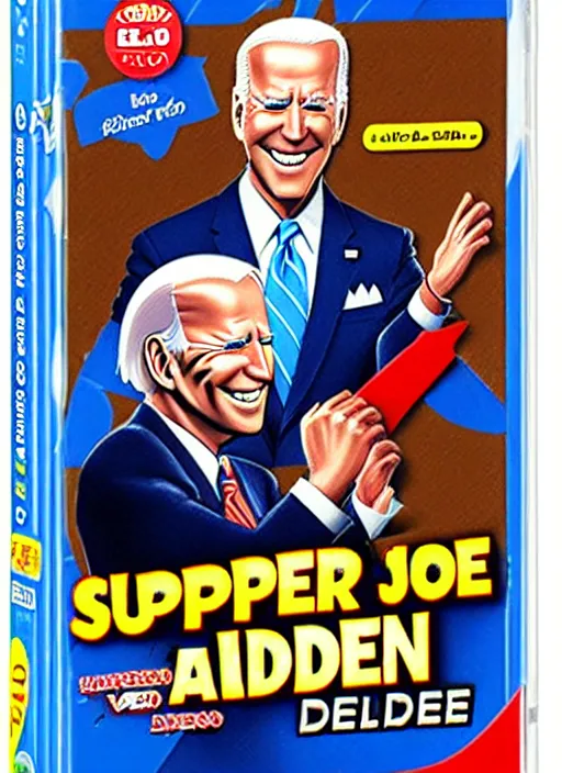 Prompt: SEALED Super Joe Biden, Nintendo DS Video Game, Rated E10, EBay, Box Art