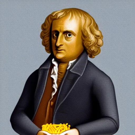 Image similar to isaac newton as mcdonalds happy meal toy