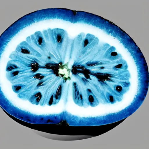 Image similar to a blue watermelon.