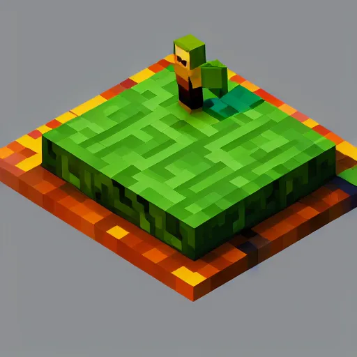 Image similar to Low poly isometric render of Minecraft Steve