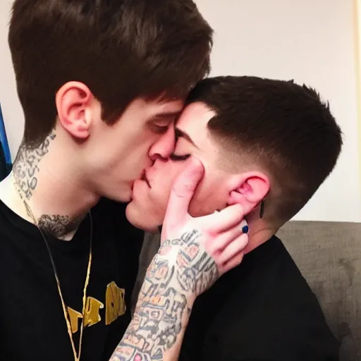 Image similar to dantdm kissing pete davidson