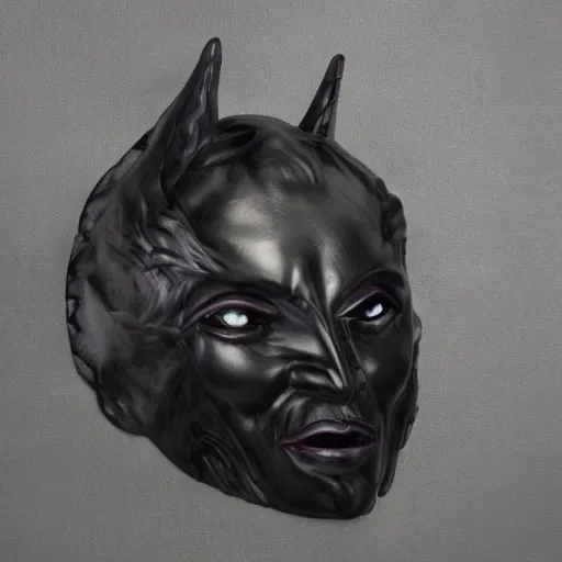 Prompt: azazel porcelain mask with black evil aura