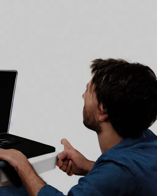 Prompt: two sticker men sitting near a laptop, white background, meme, meme template