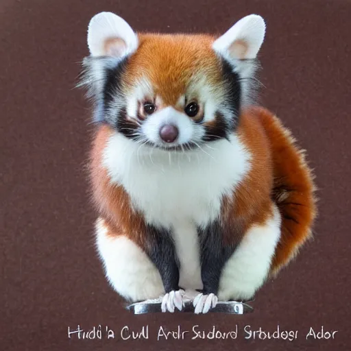 Image similar to cute fluffy cross between red panda and sugar glider, studio lighting, award winning