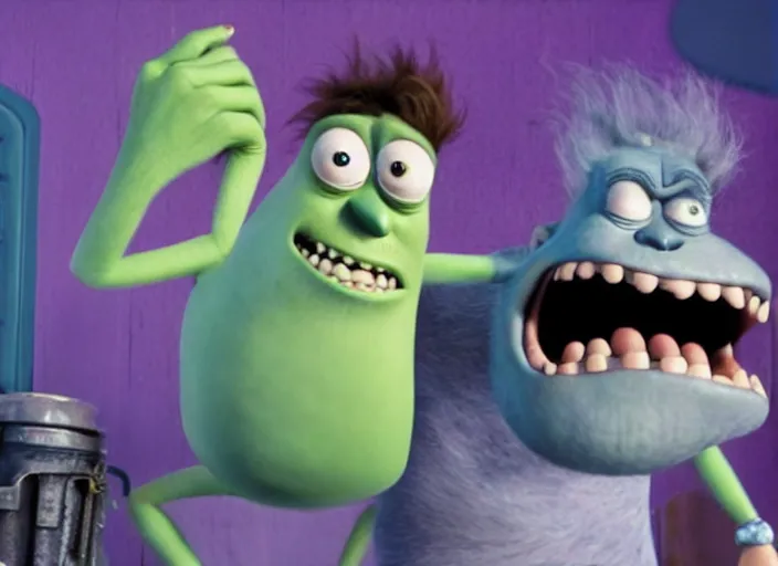 Image similar to film still of james p. sullivan as rick sanchez in the monsters inc movie 4 k,,,,,,,,,,,,,,,,,,,,,,,,,,,,,,,,,,,,,,,,,,,,,,,, rick and morty