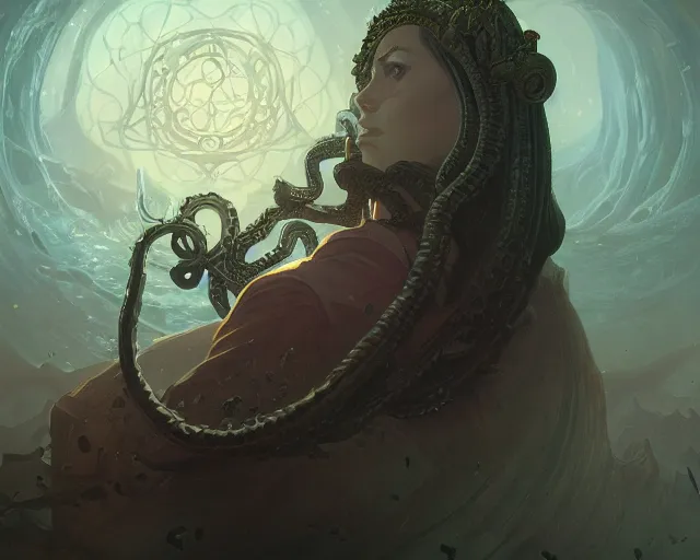 Prompt: photography of h. p. lovecraft, deep focus, d & d, fantasy, intricate, elegant, highly detailed, digital painting, artstation, concept art, matte, sharp focus, illustration, hearthstone, art by artgerm and greg rutkowski and alphonse mucha