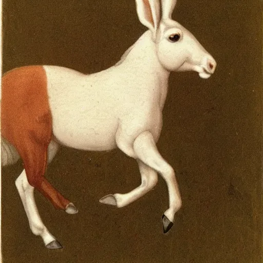 Image similar to a horse with a rabbit head