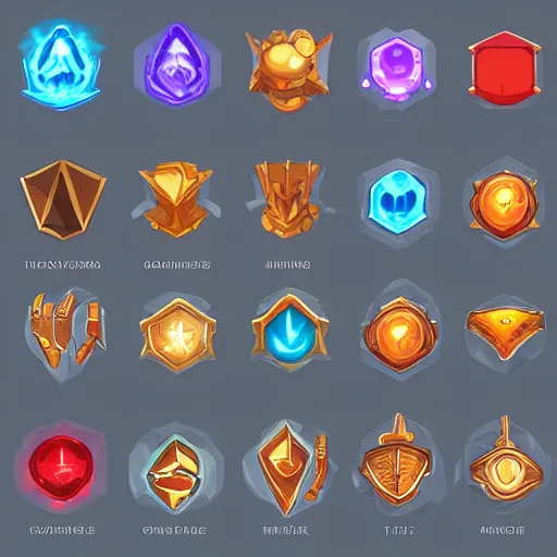 Image similar to ice mage skills icons set, UI, HD sticker, line art, trending on artstation