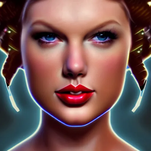 Image similar to Portrait of Taylor Swift as Princess Leia in Star Wars, intricate, elegant, super highly detailed, professional digital painting, artstation, concept art, smooth, sharp focus, no blur, no dof, extreme illustration, Unreal Engine 5, 8K