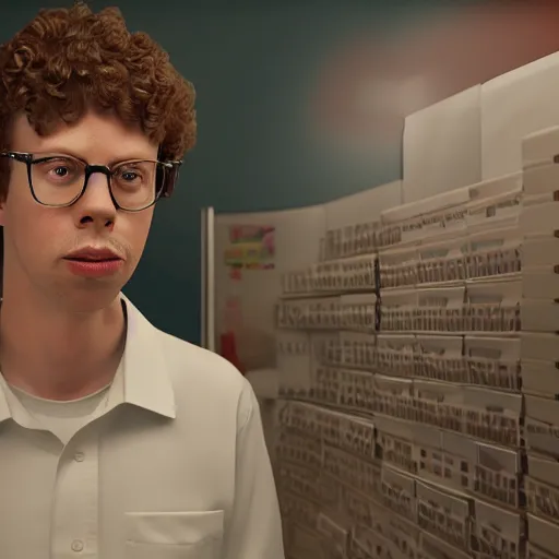 Image similar to napoleon dynamite playing with dynamite 3 d studiomax, maya 3 d, unrealengine, 4 k, 8 k,