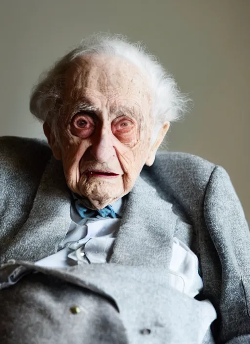 Image similar to DSLR photo portrait still of 93 year old age 93 Stanley Kubrick at age 93!!!, 85mm f1.8