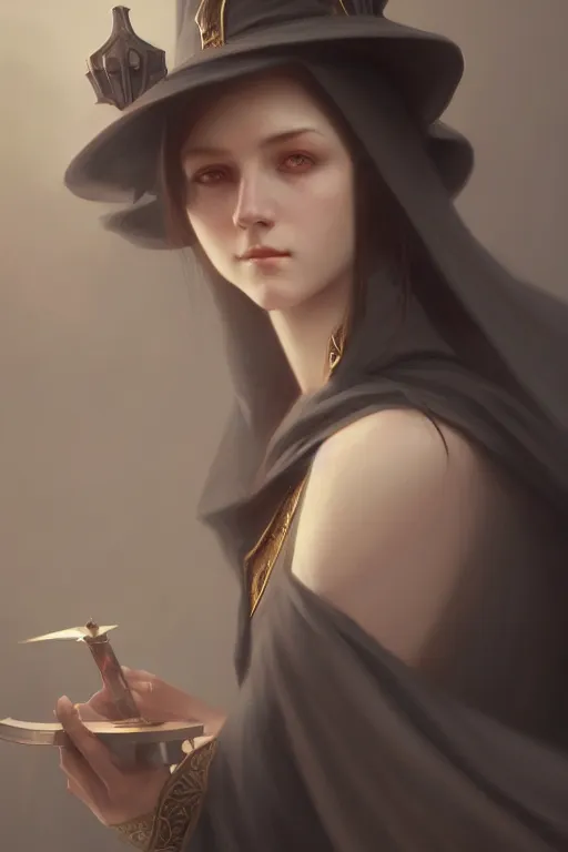 Image similar to a portrait of a dark wizard, illustration, soft lighting, soft details, dark mood, painting oil on canvas by Edmund Blair Leighton and Charlie Bowater octane render trending on artstation d&d characters, 4k, 8k, HD