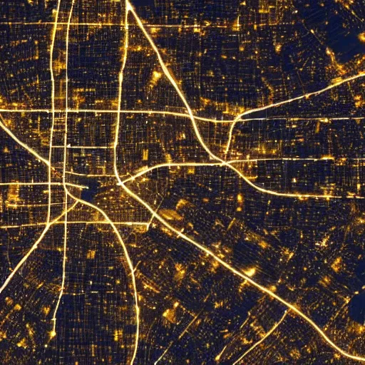 Image similar to satellite view of a metropolis at night