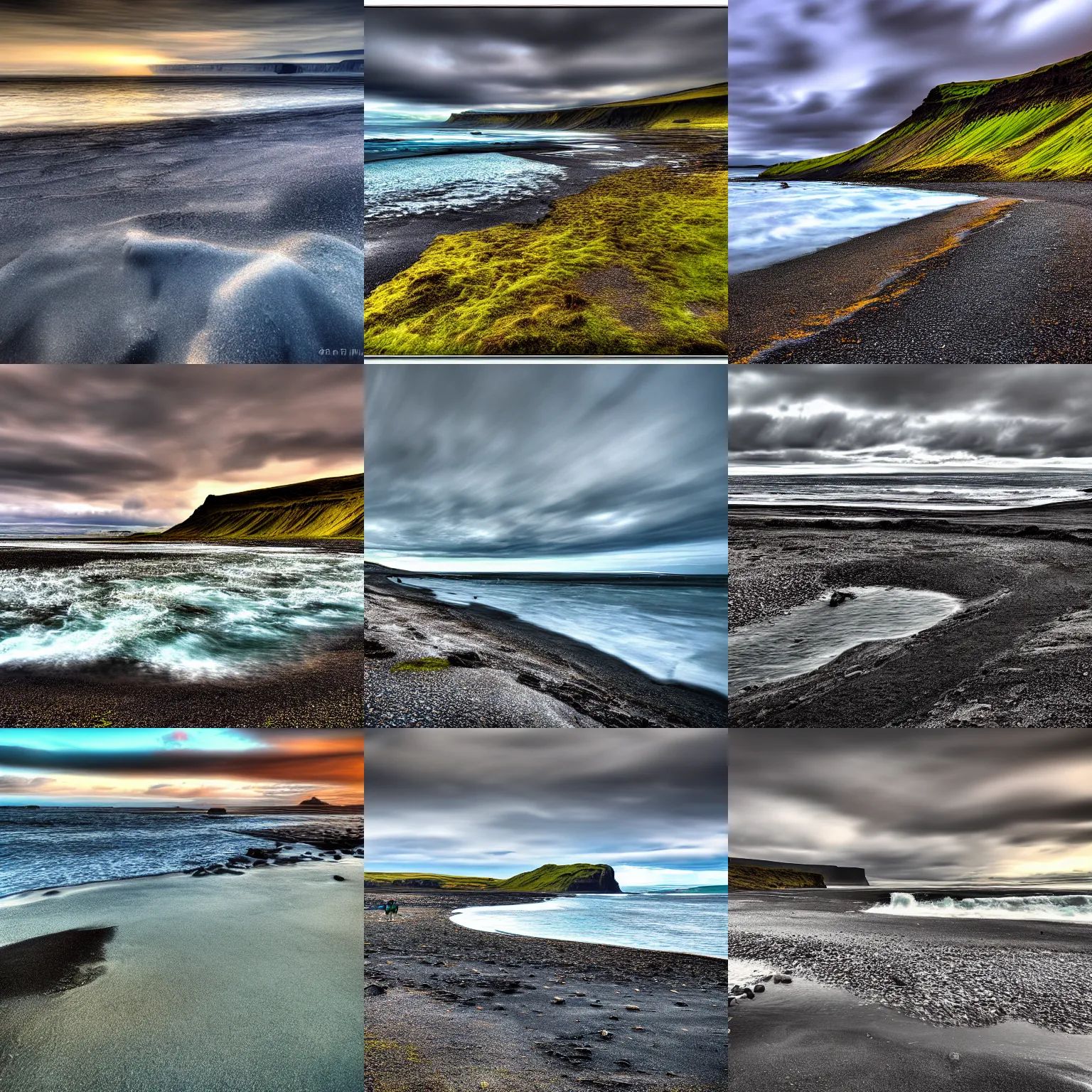 Prompt: Seashore in Iceland, HDR