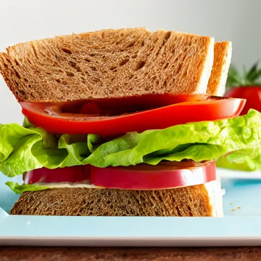 Prompt: a Kevin bacon lettuce and tomato sandwich