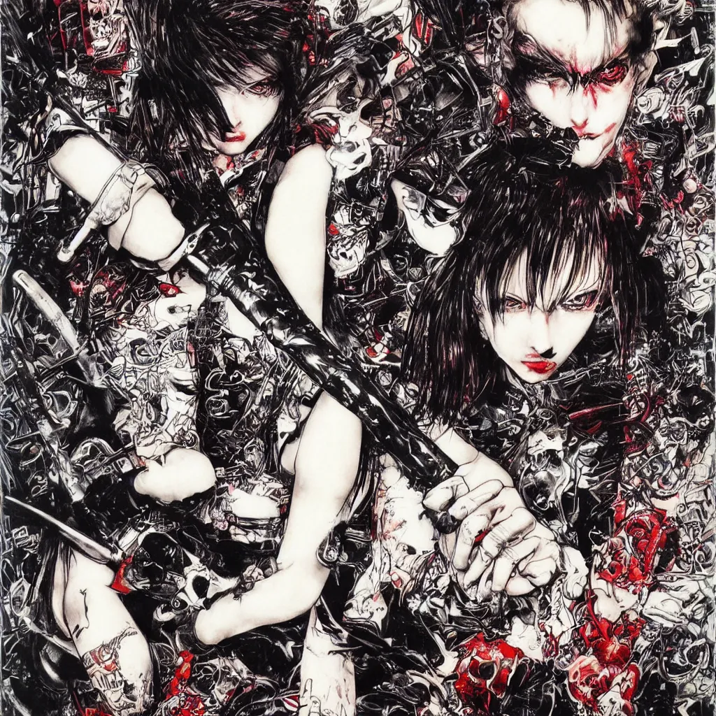 Image similar to punk girl with a spiked baseball bat by ayami kojima