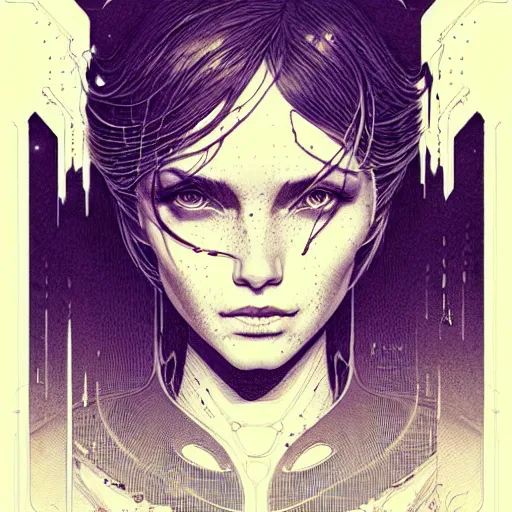 Prompt: portrait soft light, by killian eng and joe fenton and martin deschambault and conrad roset, inspired by elysium movie, etching, fine, sharp high detail,