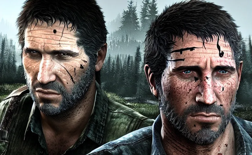 Image similar to a screenshot of trent reznor as joel in the last of us