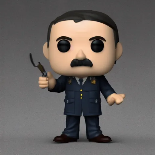 Image similar to 3 d render of funko pop figurine of adolf hitler. realistic. photo. photorealistic. detailed. high quality. high resolution. lossless quality. lossless. 8 k. hdr. 4 k. 8 k resolution. 1 6 k resolution