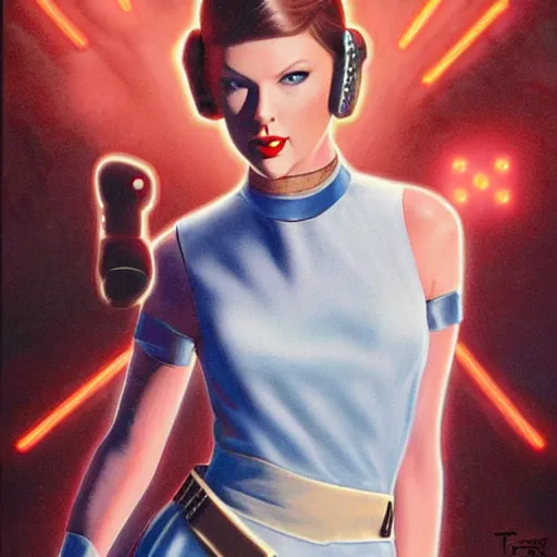 Prompt: Taylor Swift as Princess Leia in Star Wars, by Mark Brooks