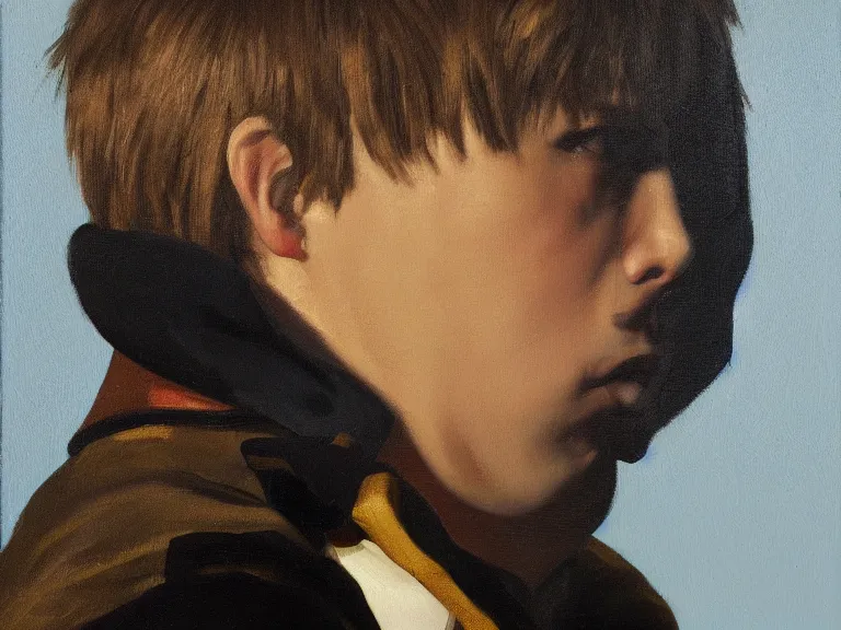 Image similar to a detailed profile oil painting of yung lean, intricate artwork by caravaggio. Trending on artstation. 8k