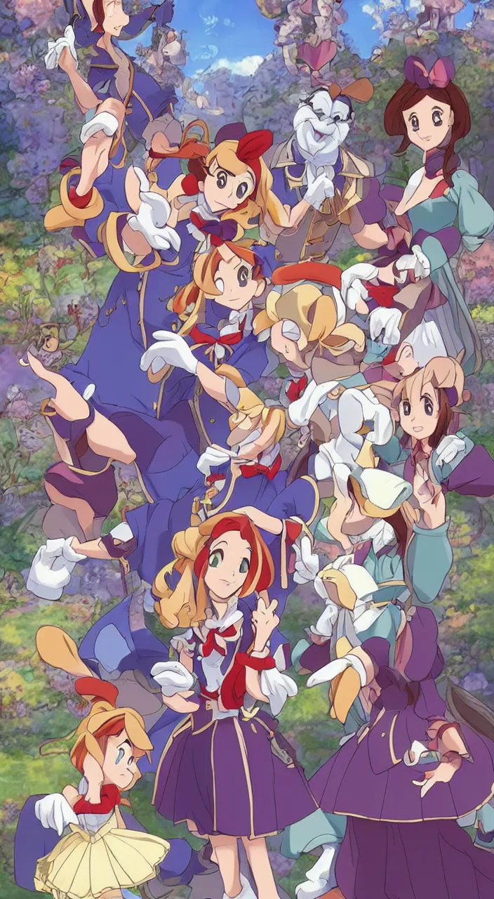 Prompt: [ disney's alice in wonderland ] in isekai style