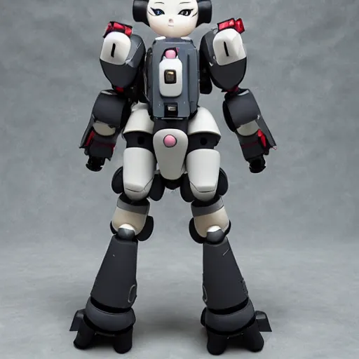 Image similar to cute fumo plush of a heavy armed guardian mech, anime girl