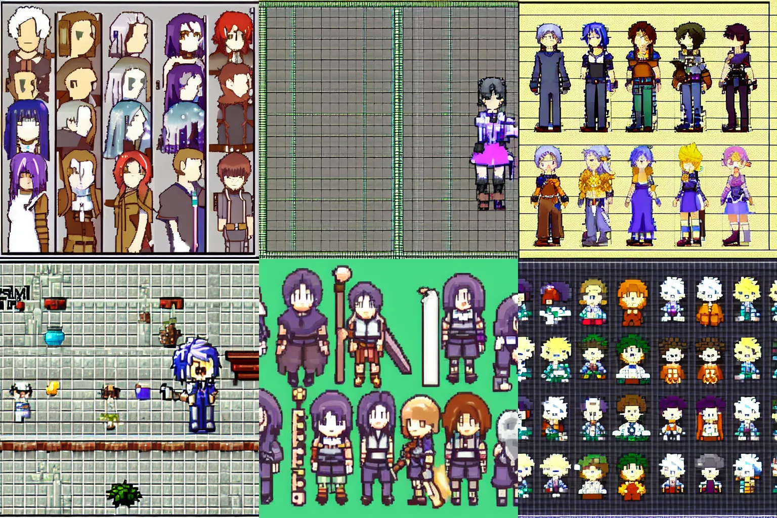 Prompt: rpgmaker character sprite