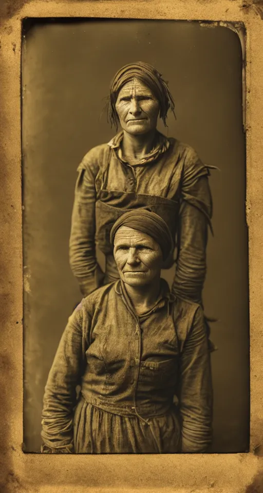 Image similar to a highly detailed digital collodion photograph, a portrait of a female farmer