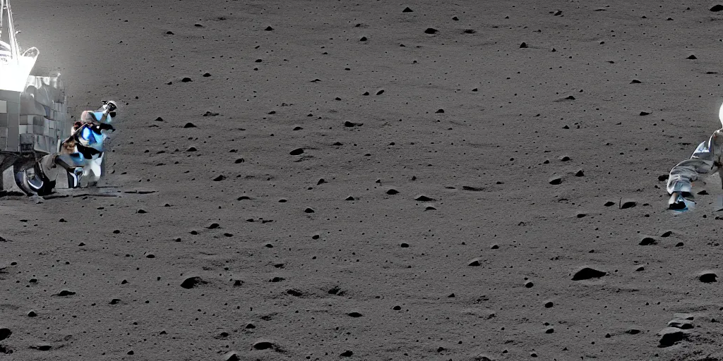 Image similar to A space engineer on the moon