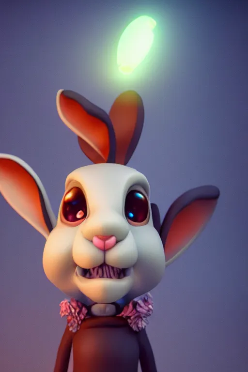 Image similar to a centered render of a cartoon rabbit, cinematic, beautifully lit, by craola, 3 d, trending on artstation, octane render, 8 k