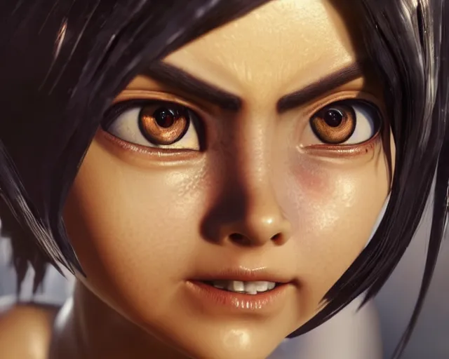 Image similar to battle angel alita, photorealistic, lifelike, octane engine, cinematic lighting, high detail, high resolution