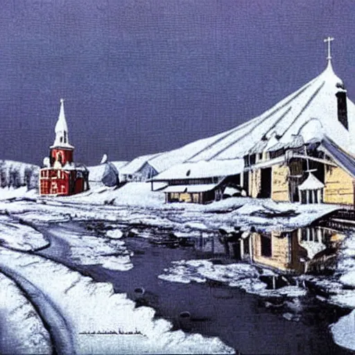 Image similar to russian village on moon