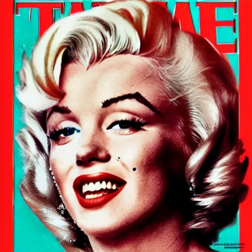 Image similar to marilyn monroe old, time magazine cover, photography, detailed