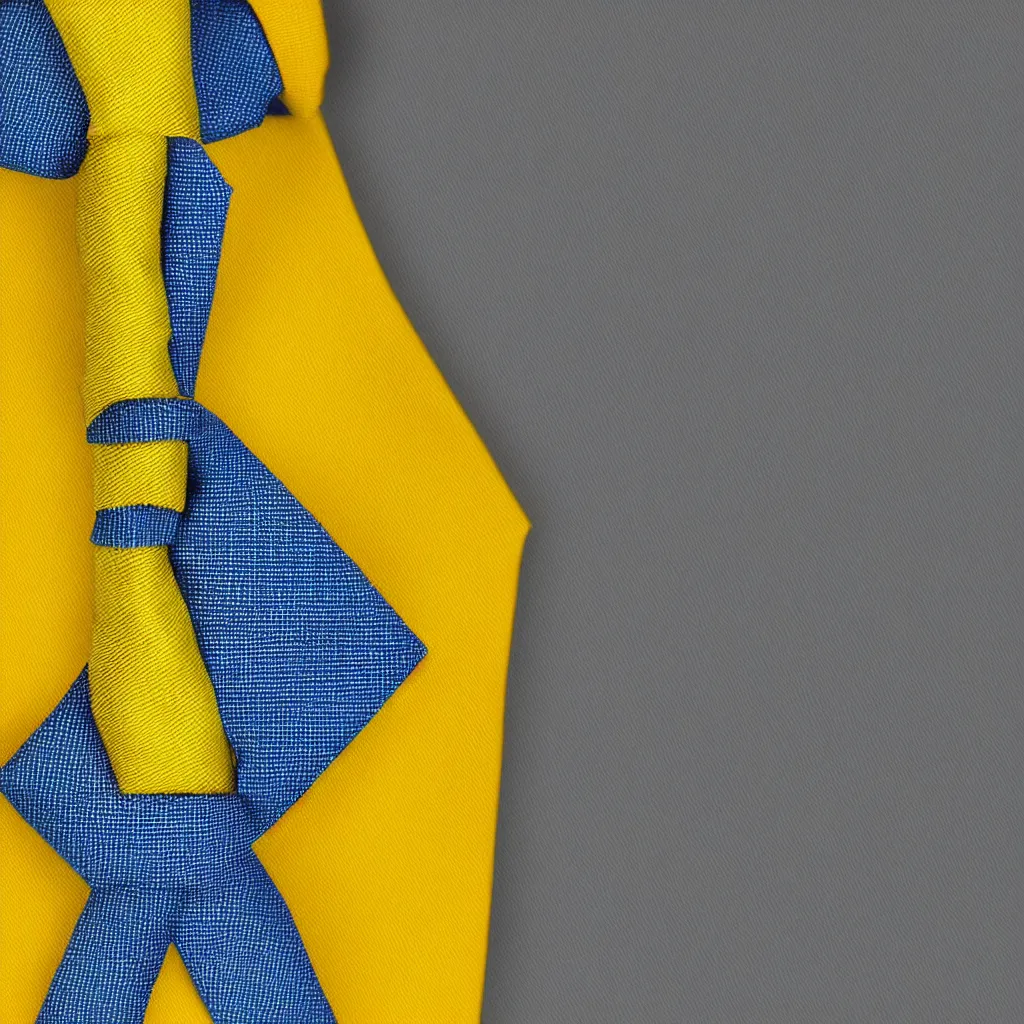 Image similar to close - up view of a tie on yellow background, 8 k, high detail, photorealistic, proper shading