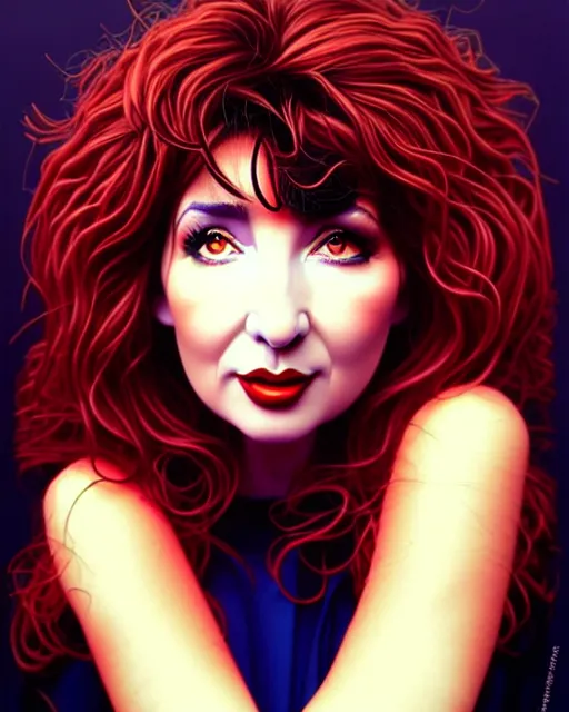 Prompt: richly detailed color illustration kate bush illustrated by artgerm and mina petrovic and timothy kong and marina federovna. 3 - d shadowing