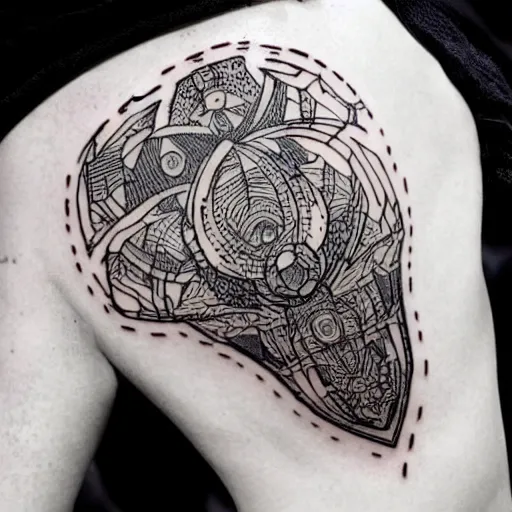 Image similar to Masterpiece neural network tattoo design, line art, intricate, extremely detailed