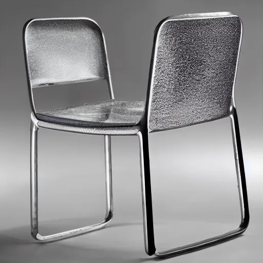 Prompt: futuristic luxury chair from stainless steel design by tom dixon