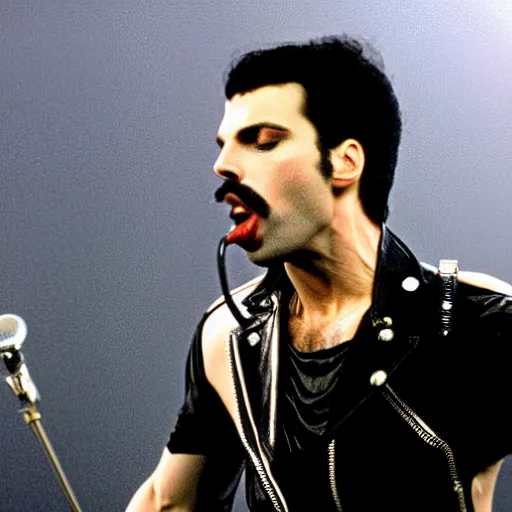 Prompt: freddie mercury performing on mercury