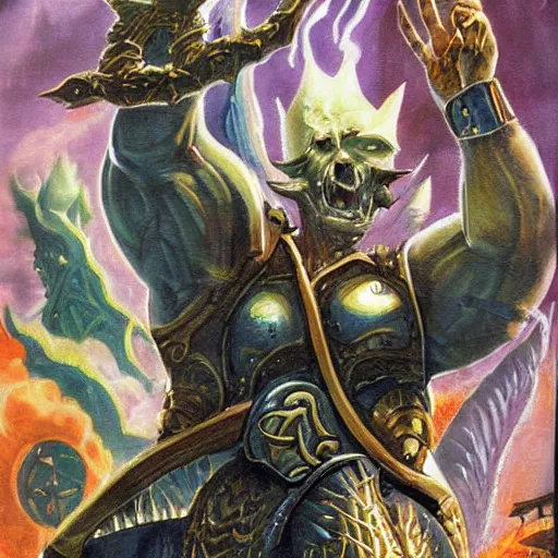 Image similar to a 1 9 9 0 s painting of magic the gathering artwork