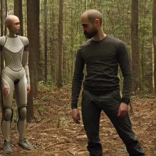 Image similar to screenshot from the movie Ex Machina (2014), cinematic,